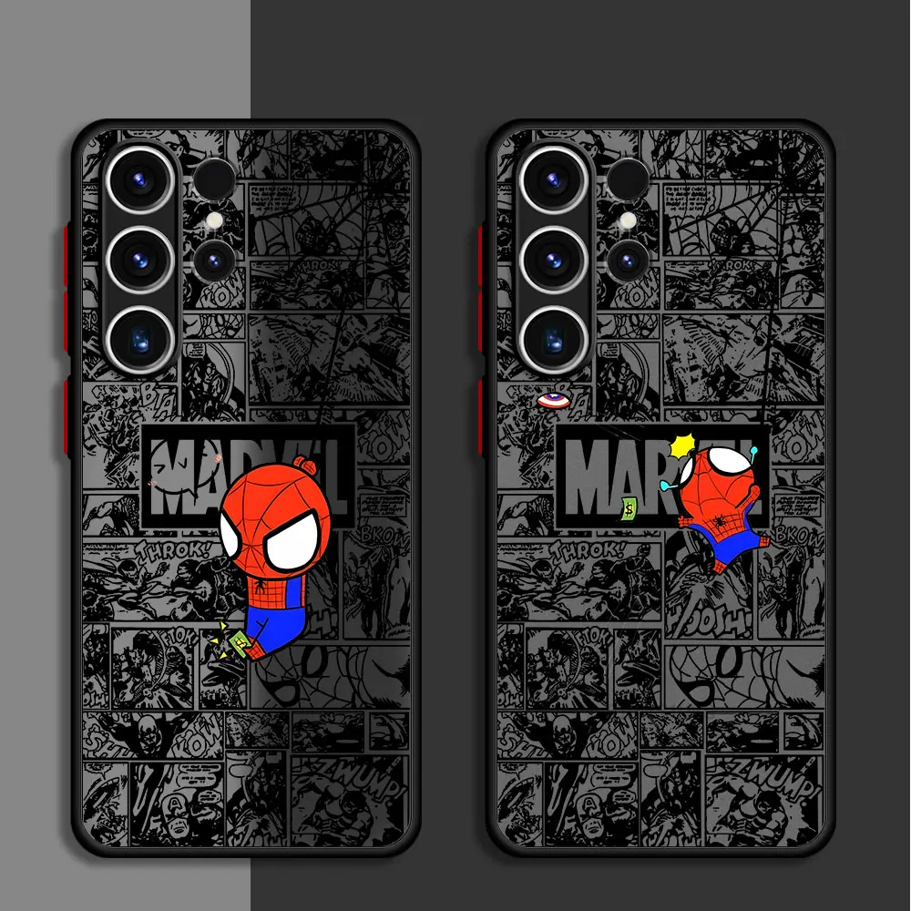Marvel Spiderman устойчив на удари Калъф от TPU С Принтом Калъф за Телефон Samsung Galaxy S9 S23 Ultra S10 S21 Plus S20 FE S22 5G S10 Lite 0
