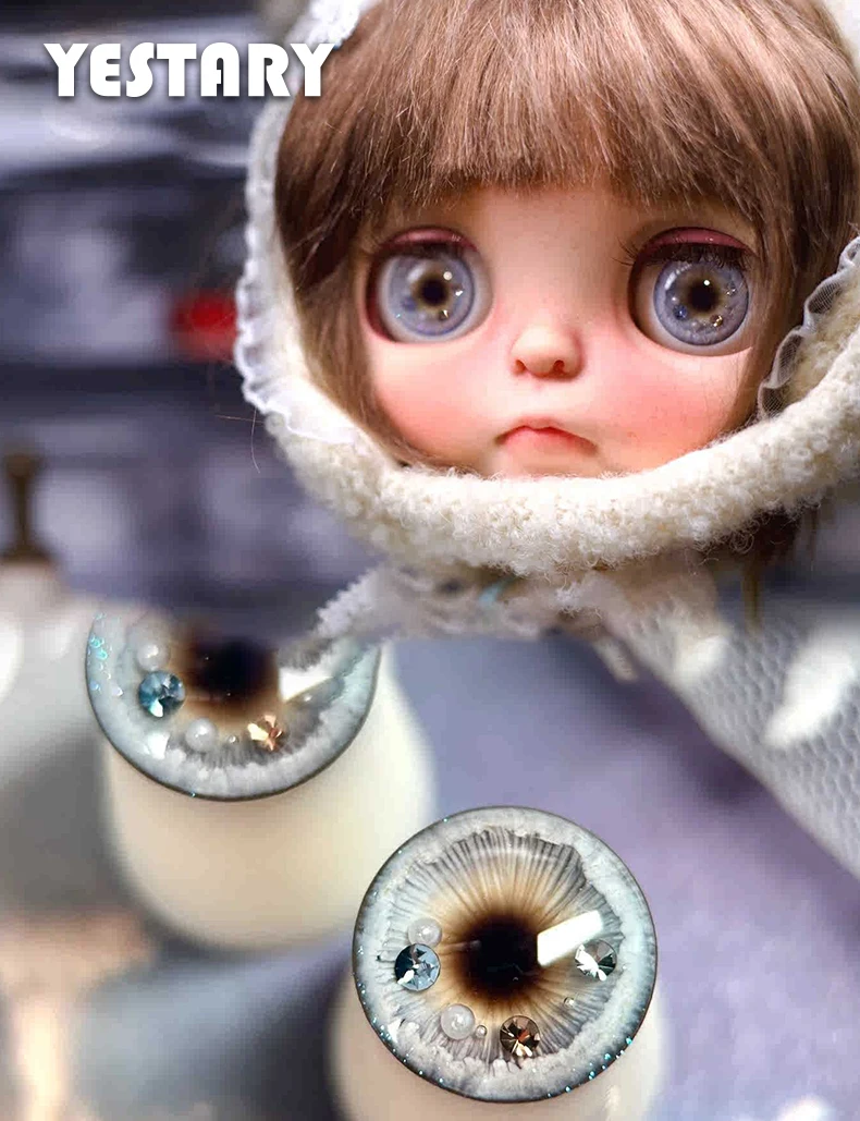 YESTARY Аксесоари За Кукли BJD Очите За Blythe направи си Сам Ръчно изработени Искрящ Цветен Магнит Просмукване, Лепило, Очички За BJD Кукли Подаръци За Момичета