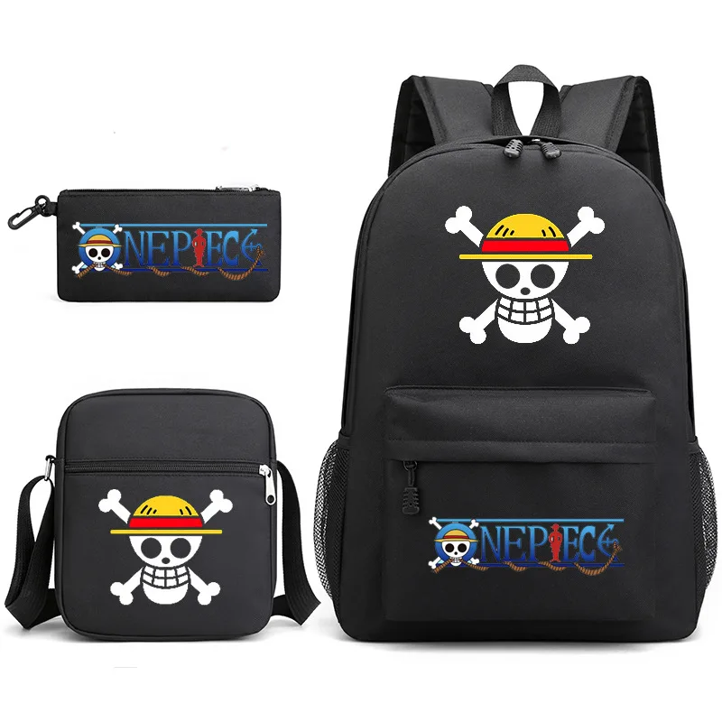 Едно парче ученическа чанта Luffy, раница, чанта за писалки, холщовая чанта от три елемента, голям капацитет, по-добър подарък от една нещата