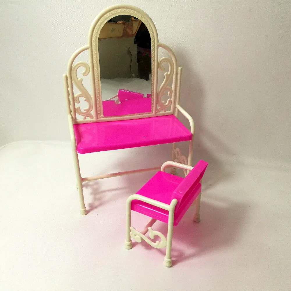 Модерен Класически скрин, маса, стол, Детски игри къща за момичета, Играчки за спалня, са най-Добрият подарък за момичета, Аксесоари за кукольной мебели на Барби 0