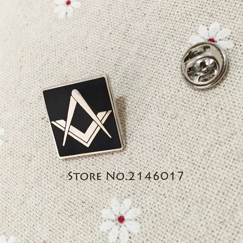19 мм масонская жени за лацкана дъно зидари метална икона на масонски квадрат и компас эмалевые брошки и игли за ръчно изработени сувенири