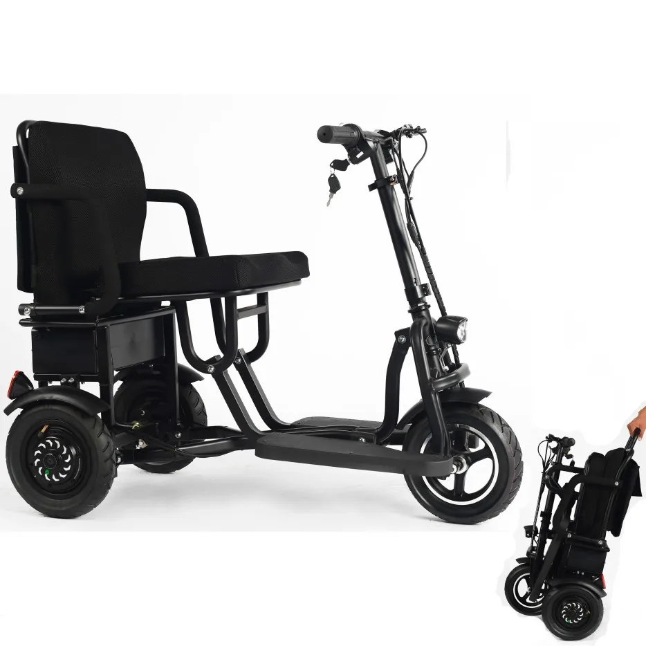 възрастен сгъваем четырехколесный триколка трайк за инвалиди електрическа триколка за възрастните хора