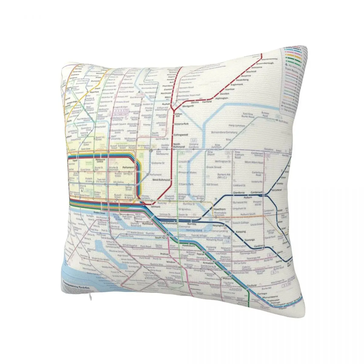 Карта на влакове и трамваи, Мелбърн, Калъфка за възглавница, калъфка, модерна калъфка, калъфки за възглавници, възглавници за легло 1