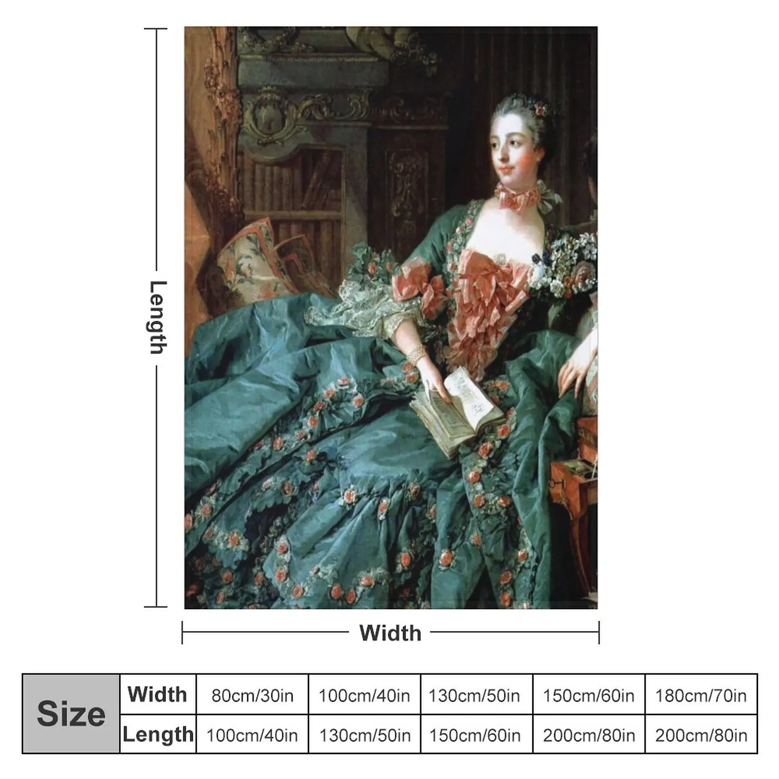 Madame de Pompadour, от Храст, Франсоа Каре, одинарное одеяло, ретро-наметала, луксозно одеяло 1