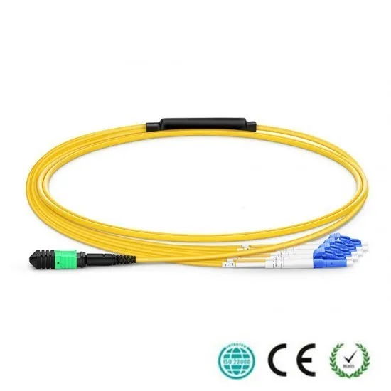 пач-кабел 3m MTP MPO OM4 Жена до 6 LC UPC Duplex 12-fiber Patch-кабел с 12 жилами Кабел OM4 Breakout, Тип А, Тип B 1