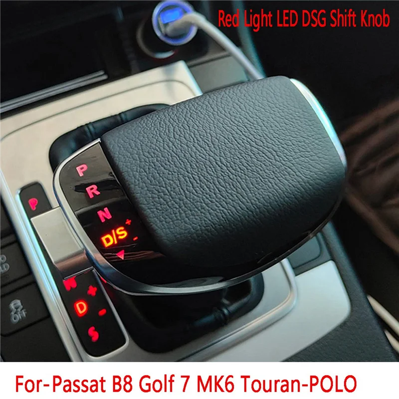Корона за превключване на предавките С Червено Led DSG Дръжка на скоростния на Централната Конзола Автоматично превключва Предавките За-VW Passat B8 Golf 7 MK6 Touran-POLO CC 1