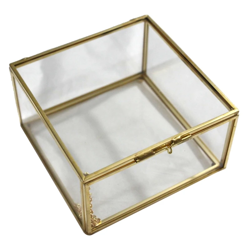 2X Ковчег за бижута в геометричния стъклена стил Тенис на контейнер за демонстрация на бижута на паметта, контейнер за растения за декорация на дома 3