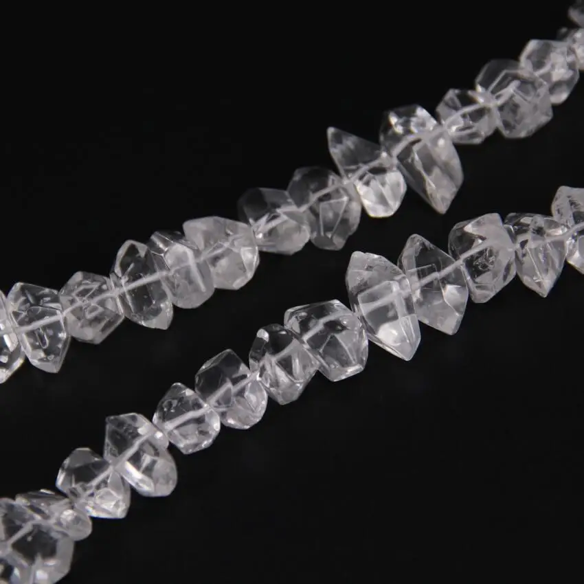 Полирани прозрачни бели кристални мъниста с остриями, пробити в центъра на разнообразни мъниста-пръчки, консумативи, необработени кристали естествен кварц За бижута 3