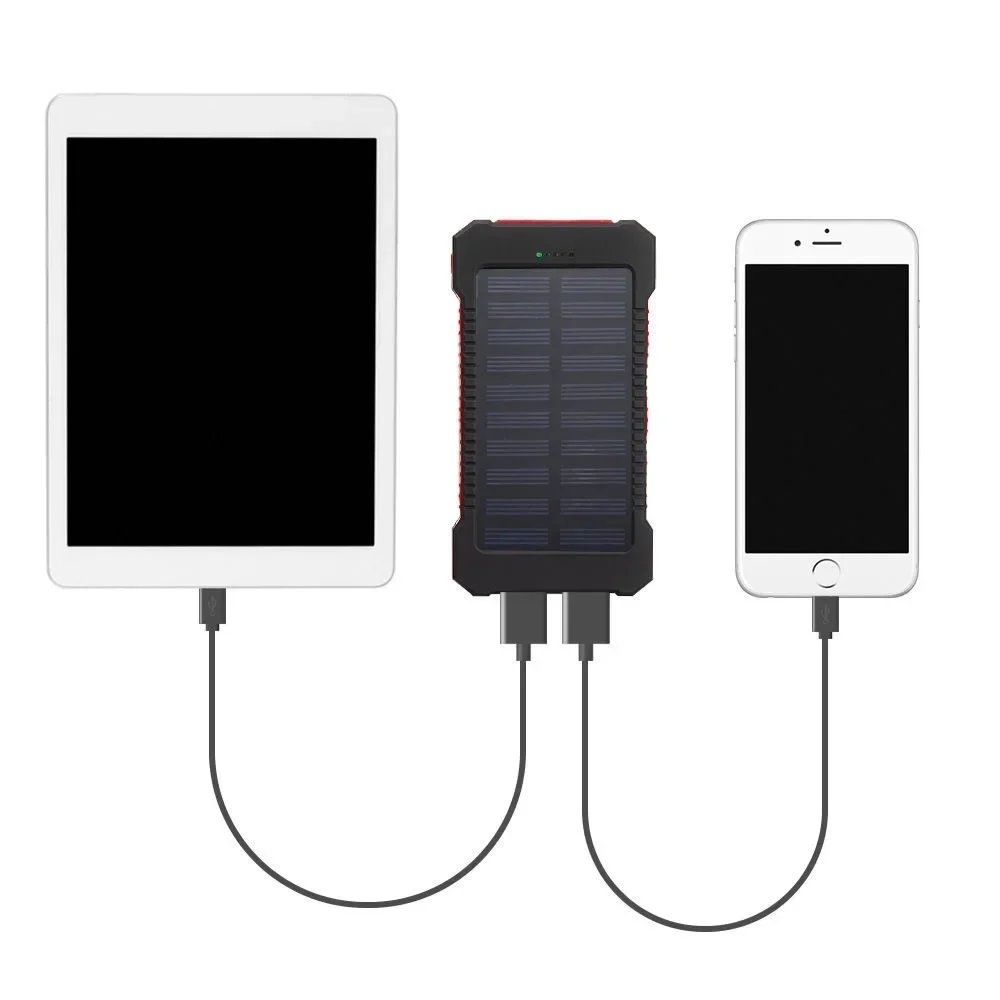 Външна батерия с капацитет от 200000 ма, слънчева батерия, фенерче LEDSOS, бързо зареждане, Преносим Водоустойчив Powerbank smart мобилен телефон 3
