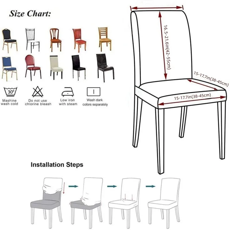 Водоустойчив еластичен калъф за маса и стол, жаккардовый комплект за столове, възглавници за столове, подходяща за семейна трапезария, банкетна калъф за стол 5