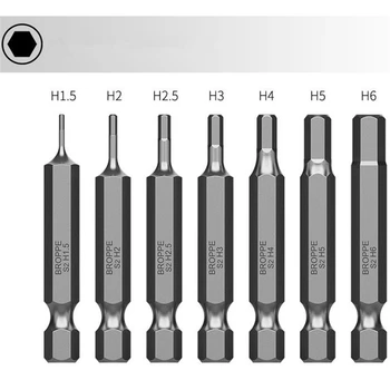 10шт H1.5-H6 Шестостенния Ключ С Шестоъгълни Глави, Набор от Тренировки, Определени Метрични Шестоъгълни Бита, Шестограмен Ключ с Дължина 50 мм, Магнитна Отвертка 0