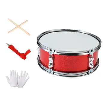 13-инчов малък барабан с регулируема каишка, обучение по музика, Професионални музикални барабани за момчета и момичета, начинаещи, деца, тийнейджъри 0