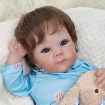 18-инчови реалистични кукли-реборны синеоки детски кукли ръчно изработени от мека тъкан за момчета, висококачествен коледен подарък Bebe Преродения 2