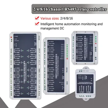 2, 4, 8, 16-канален модул за управление на реле за комуникация RS485, интелигентна домашна автоматизация, контрол и управление на DC AEAK