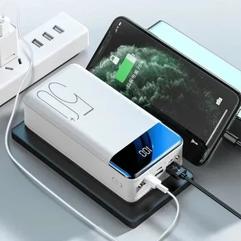 2023New 200000mAh Power Bank Преносима Бързо Зареждане на PowerBank 3 USB PoverBank Външно Зарядно Устройство За Мобилни Телефони и Таблети 0
