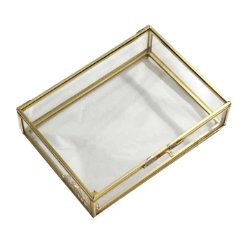 2X Ковчег за бижута в геометричния стъклена стил Тенис на контейнер за демонстрация на бижута на паметта, контейнер за растения за декорация на дома 1