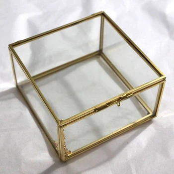 2X Ковчег за бижута в геометричния стъклена стил Тенис на контейнер за демонстрация на бижута на паметта, контейнер за растения за декорация на дома 4