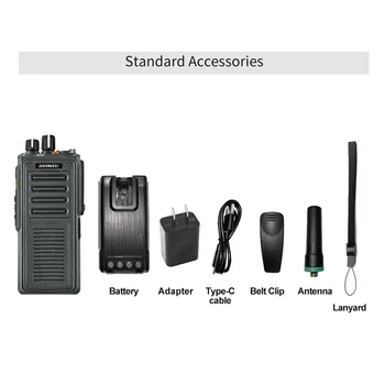 Anysecu HD765 4G LTE POC Радио Водоустойчива IP67 Преносима радиостанция Android 7,1 GPS Type-C и M6 Интерфейси 4000 ма с две SIM карти 5