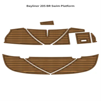 Bayliner BR 205 Степенка за плавательной платформа ЕВА от изкуствена пяна, подложка за подови настилки от тиково дърво