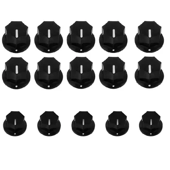 FLEOR 15 бр./опаковане. Черни дръжки за бас-китара, Пластмасови копчета за регулиране на силата на звука, Голям и малък размер на басите партии JB
