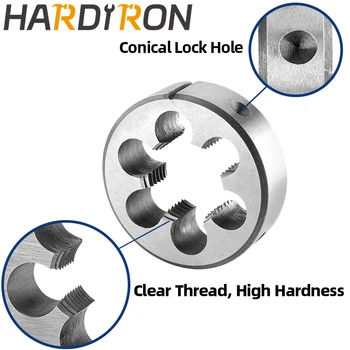 Hardiron M35 X 1.25 Метчик и матрицата правосторонние, M35 x 1.25 метчик с машинна резба и кръгла матрицата 3