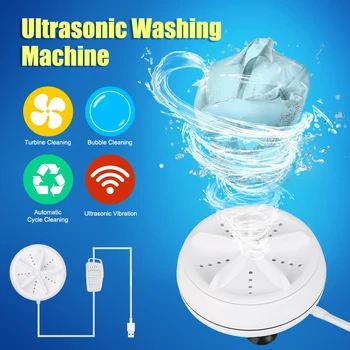 Portable перална машина за почистване на дома, бизнес пътуване, богат на функции с USB-кабел, Мини-Ултразвукова Пералня