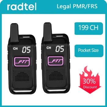 Radtel T-S1 PMR 446 Mini Уоки Токи 199CH Имат Радиостанция FRS с Двупосочна Връзка, Безплатен Лиценз HT за Туризъм, Къмпинг, Лов
