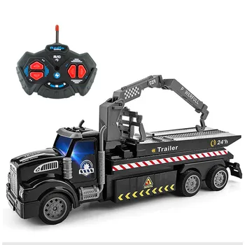 Rc камион 1: 48 с дистанционно управление, инженеринг спасителен автомобил с ремарке, 2.4 Ghz, радио-управляеми коли, играчки за момчета, детски подаръци за деца