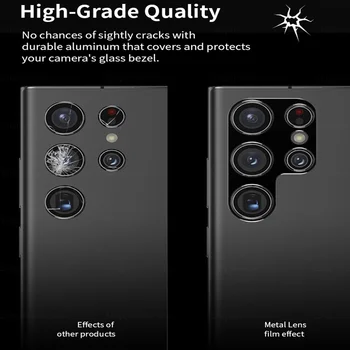 s24ultra Case Метално Защитно покритие на Камерата на Samsung Galaxy S24 Ultra Plus S 24 5G От Алуминиева Сплав С Пръстен За Обектив на Задната Камера Дрън 4