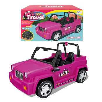 Аксесоари за кукли 11.8 инча Автомобил Jeep SUV Модел на превозното средство за 2 места Забавна реалистична играчка за момичета в стила на пътуване за рожден ден, подарък за Коледа