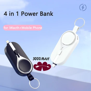Безжично Зареждане за iWatch Apple Watch 5 4 3 2 1 Mini Power Bank 3000 mah външна Батерия за iPhone X Huawei, Xiaomi Powerbank