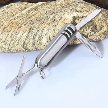 Джобен сгъваем ловен нож 3 В 1, малки ножици, нож от неръждаема стомана, мультитул за къмпинг, подарък за риболов 0