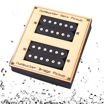Звукосниматели за електрически китари Двойна макара 6 струни Звукосниматель с керамично магнит Резервни части за китари, Определени fretboard и мост от 2 елемента
