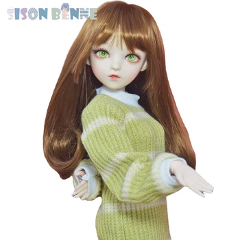 Кукла SISON BENNE 1/3 BJD височина 24 инча, кукла-момиче в пуловер, облечен обувки, подвижни перуки, пълен комплект