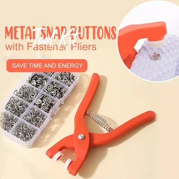 Метални бутони с цип Клещи Набор от инструменти, Набор от пряжек с пет нокти Набор от безплатни копчета за шиене със собствените си ръце