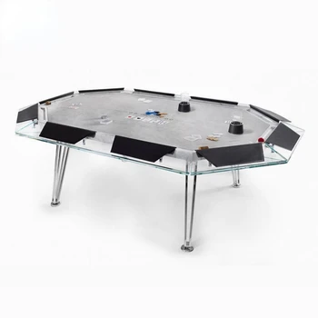 модерна стъклена маса за шах и карти, на десет играчи, маса с крака от неръждаема стомана, големи, игри на маса за отдих и почивка у дома