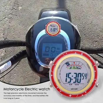 Мотоциклетни велосипедни часовници Хромированное водонепроницаемое определяне на волана Кварцов часовник Алуминиеви светещи часовници MotorAccessori 4