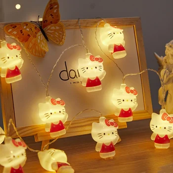 Мультяшная венец Sanrio Hello Kitty, която симулира светлини, венец декоративни осветителни тела за спалнята на момичетата, венец със собствени кошачьими светлини