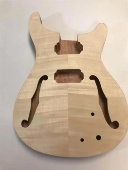 Недовършена корпус на китара, махагон, клен, Полупустотелая електрическа китара в стил PRS 3