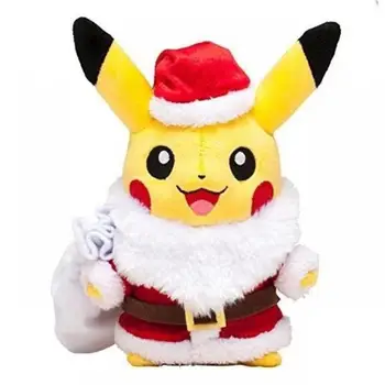 Плюшен кукла Pokemon Аниме Дядо Коледа Издание на Pikachu Kawai Пълнеж за възглавници Peluche Сладка кукла Бебе Хелоуин Коледен подарък