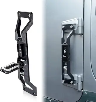 Стъпало на врата на панти JL с врата педала на отварачки за бутилки е Съвместима с Jeep Wrangler JL и Gladiator JT 2018-2021 и Jeep Wrangler JK
