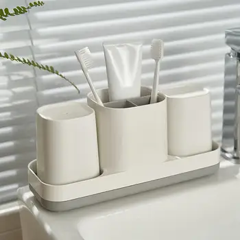 Титуляр електрическа четка за зъби, комплект чаши за паста за зъби за баня