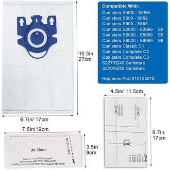 Торбички за прах за Почистване Miele GN Complete C3, Complete C2, Classic C1, S400, S600, S800 Вакуумни Торби-торби за Прахосмукачки 4
