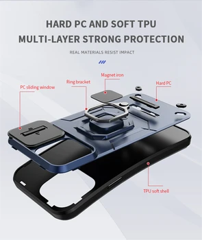Устойчив На Удари Калъф За Xiaomi Redmi K60 Ultra Case Redmi K60 Ultra Околовръстен Притежателя Магнитна Капачка За Redmi K60 Ultra Push Window Case 3